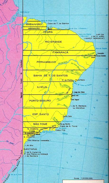 O mapa como é frequentemente utilizado em livros didáticos (Foto: Agência O Globo)