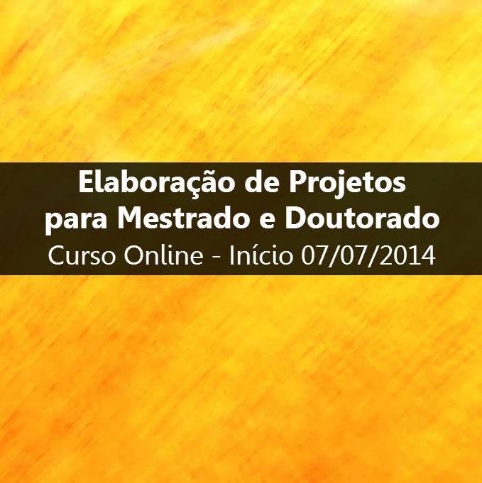 Curso Elaboração de Projetos para Mestrado e Doutorado