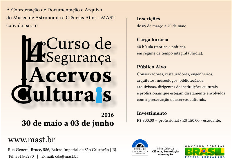 Curso Segurança de Acervos Culturais
