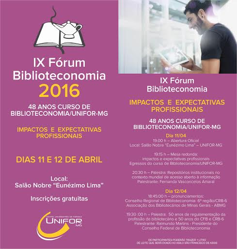 IX Fórum de Biblioteconomia UNIFOR-MG