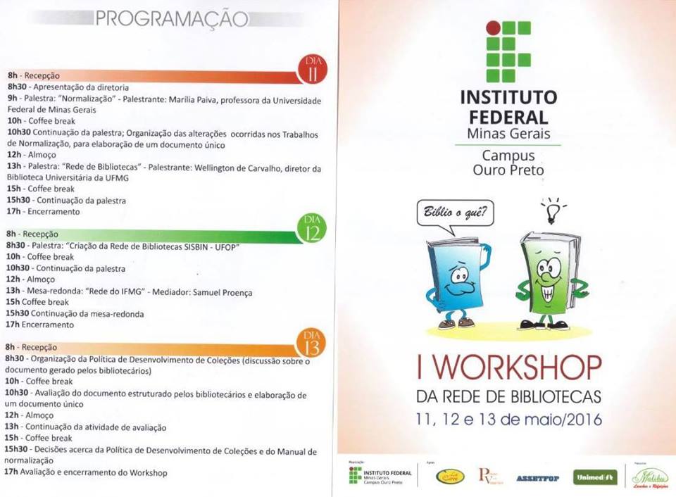 I Workshop da Rede de Bibliotecas UFOP