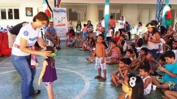 Diversão está garantida para os pequenos durante as atividades do Viagem pela Literatura (Foto: Divulgação Semc)