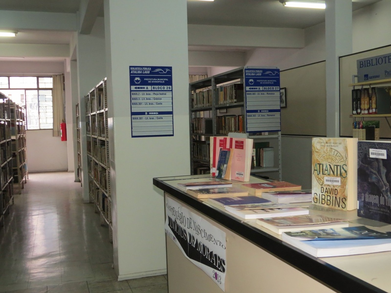 Biblioteca Municipal Ataliba Lago ficará fechada em julho para inventário (Foto: Divulgação/Prefeitura de Divinópolis)