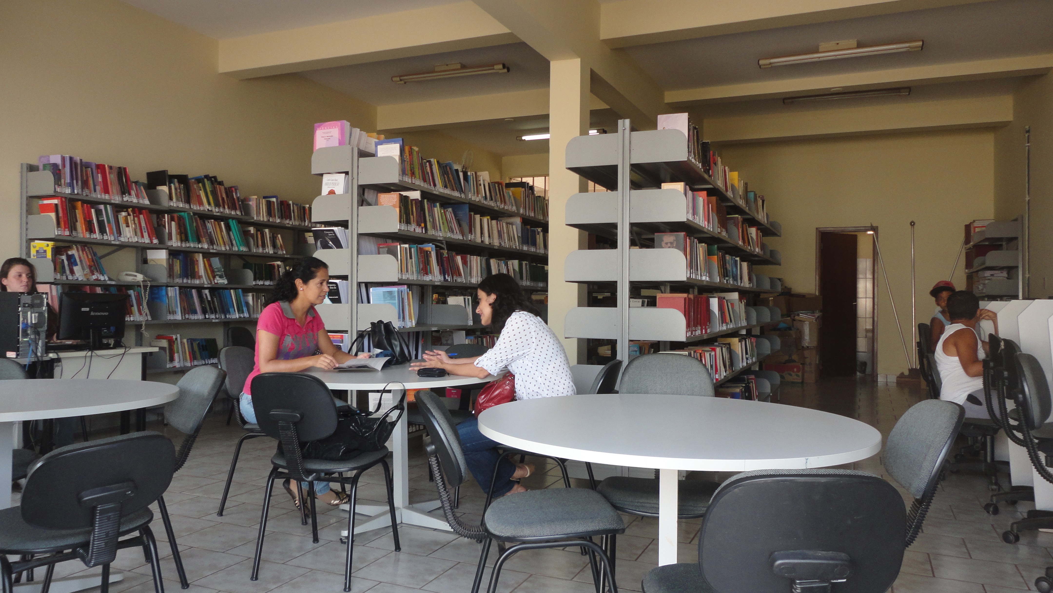Visita técnica realizada na biblioteca pública de Pimenta (MG), em 2016 (Foto: Sistema Estadual de Bibliotecas Públicas Municipais)