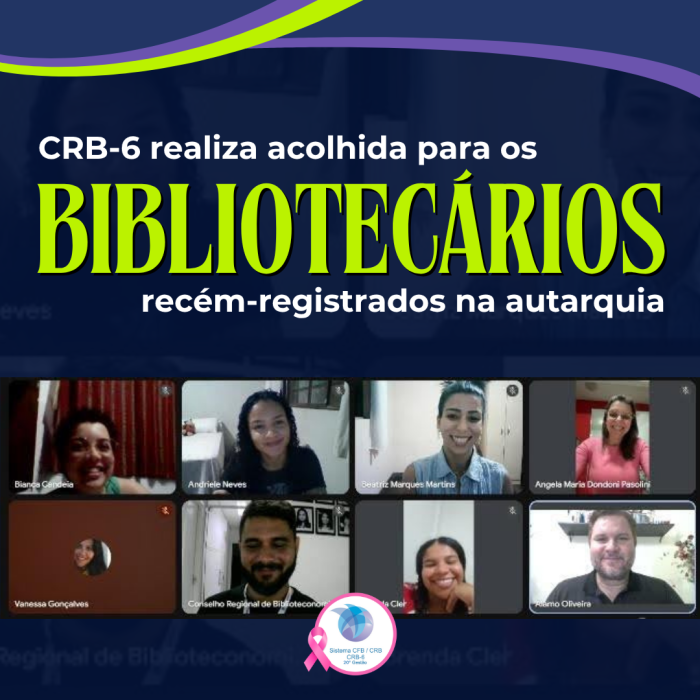 CRB-6 realiza acolhida para os Bibliotecários recém-registrados na autarquia